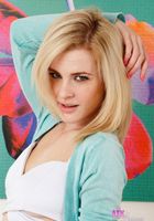 ATK Premium: Catie Parker (Petite blonde Catie Parker lifts up her pink plaid skirt)